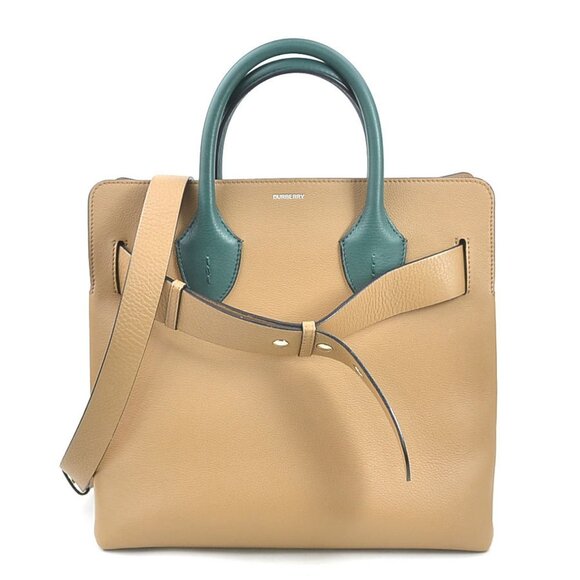 BURBERRY Beige Leather Shoulder Bag - Picture 1 of 5